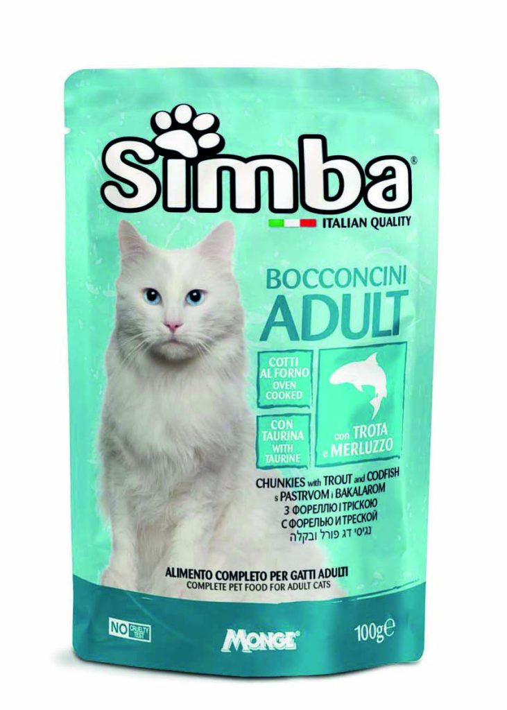 HRANA ZA MACKE SIMBA PRELIV PASTRMKA/BAKALAR-100 GR
