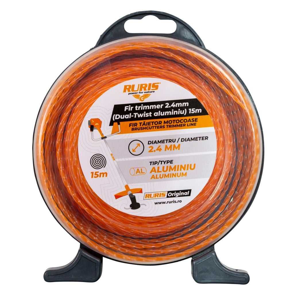 NAJLON ZA TRIMER DUAL-TWIST ALUMINIUM RURIS 2.4MM X 15M