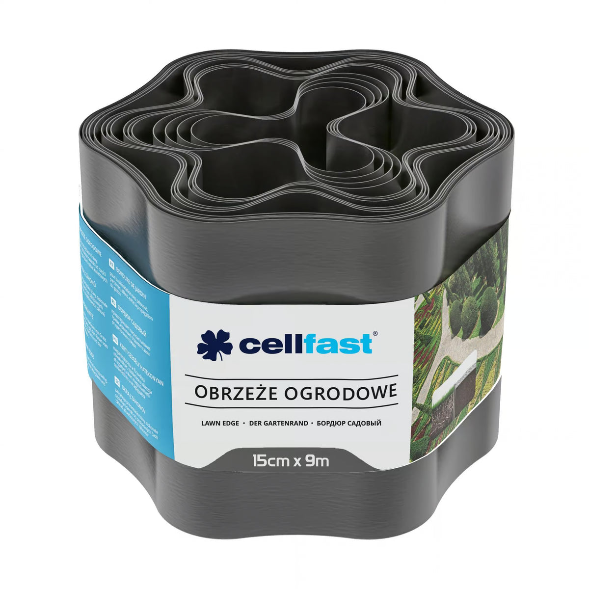 GRANICNIK ZA TRAVNJAK SIVI SPIRALNI 15 CM X 9 M CELLPRO