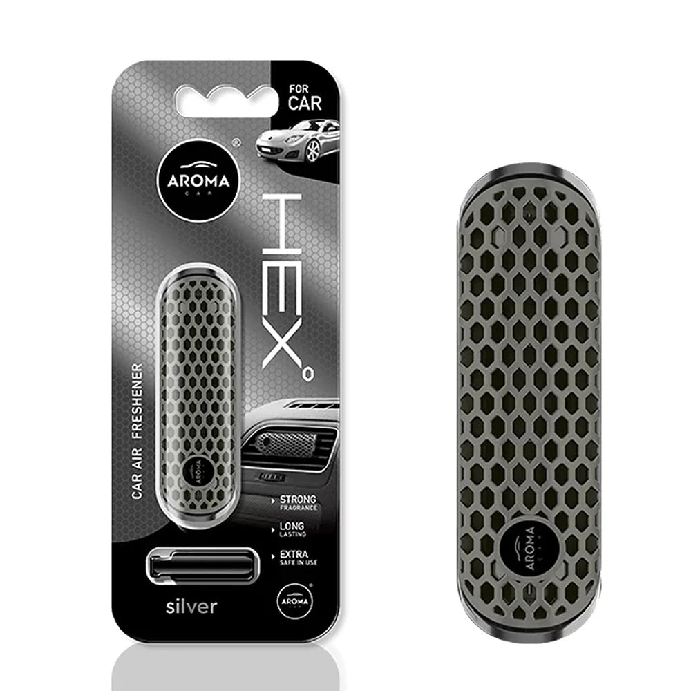 AROMA CAR POLYMER HEX SILVER