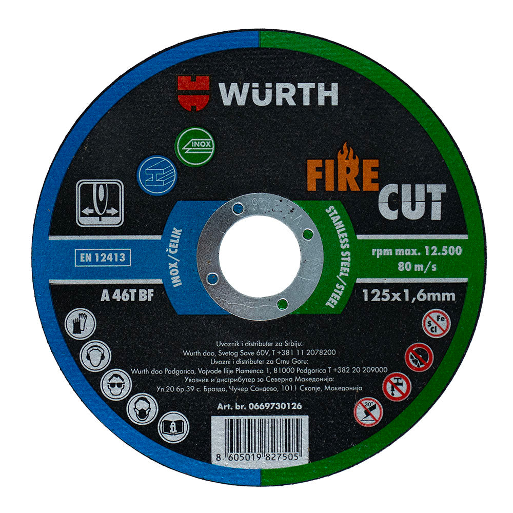 PLOCA REZNA INOX FIRECUT 125X1MM